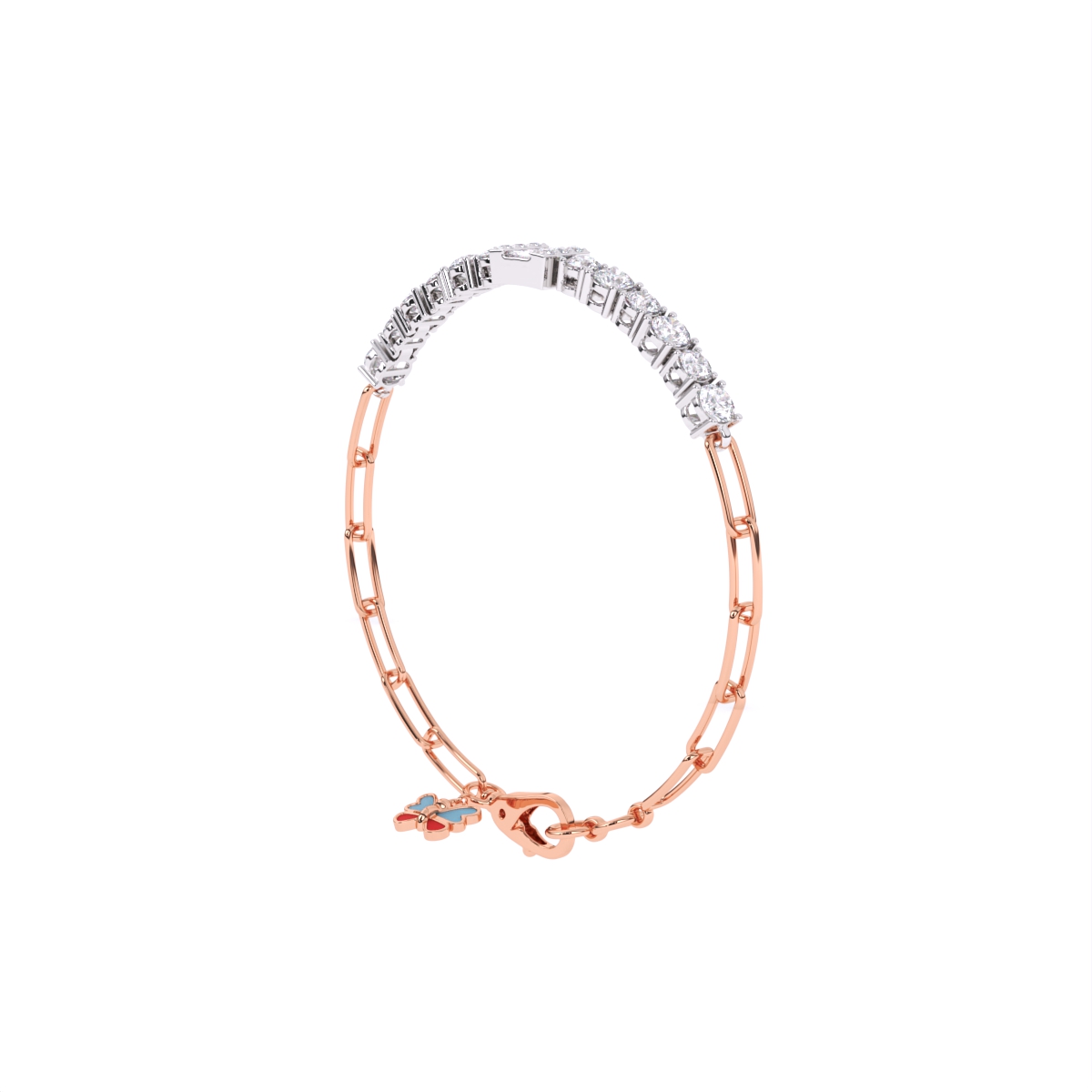 Sparkling Line Diamond Chain Bracelet